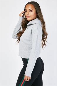Image result for Grey Cropped Hoodie Sweater