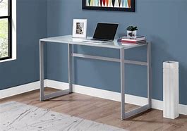 Image result for Silver Desk with Glass Top