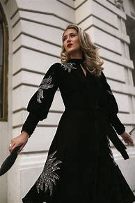 Image result for Fashion Designing Black Velvet Dress