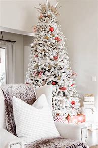 Image result for Flocked Christmas Tree Decor