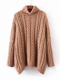 Image result for Oversized Women's Cable Knit Sweater with Turtleneck