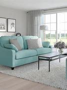 Image result for IKEA - VINLIDEN Sofa, Hakebo Light Turquoise, Height Including Back Cushions: 42 1/2 "