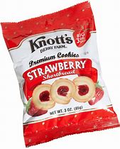 Image result for Knott's Raspberry Shortbread Cookies, , 2 Oz Pack, 36/Carton By Knott's Berry Farm - BSC59636