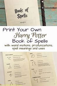 Image result for Harry Potter Spells List to Print