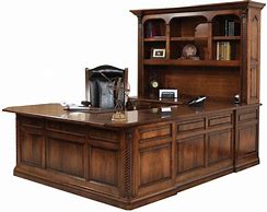 Image result for Office Diagional Large U Desk with Hutch