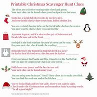 Image result for Christmas Scavenger Hunt Clues Outdoor