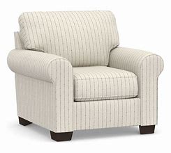 Image result for Soma Delancey Upholstered Wingback Armchair, Polyester Wrapped Cushions, Slubby Pinstripe Red