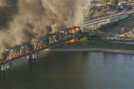 Image result for Fire at Tempe Bridge