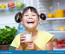 Image result for Girl Drinking Milk in Fridge
