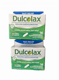 Image result for Dulcolax Medicated Laxative Suppository, Comfort Shaped - 4 Ct