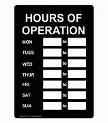 Image result for Hours of Operation Layout