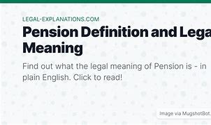 Image result for Pension Definition