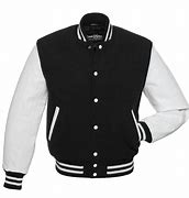 Image result for Black and White Varsity Jacket