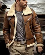 Image result for Fur Leather Jacket Men