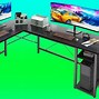 Image result for Executive Glass Top L-shaped Computer Desk
