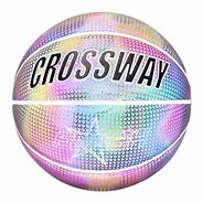 Image result for Adekale Holographic Glowing Reflective Basketball,Official Size 7 29.5 Inches With Pump,Needles And Net,Kids Basketball Ball,Basketball Gifts For