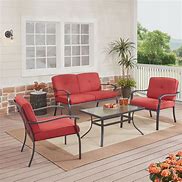 Image result for Mainstays Belden Park 4-Piece Outdoor Furniture Patio Conversation Set, Red