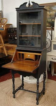 Image result for Black Writing Desk with Hutch