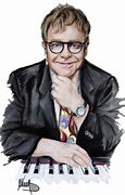 Image result for Blank and White Clip Art of Elton John