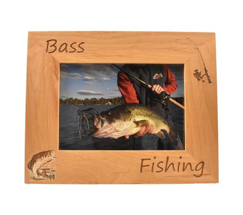 Bass Fishing Personalized Wooden Picture Frame   Whitetail Woodcrafters