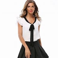Image result for Chiffon Bow Blouse Plus Size