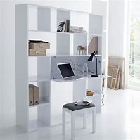 Image result for White Desk with Bookcase