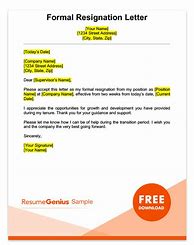 Image result for Sample of Resignation Two Weeks Notice Letter
