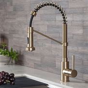 Image result for Brushed Brass Kitchen Faucet
