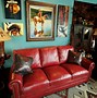 Image result for Red Leather Couch