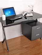 Image result for glass desk with drawers