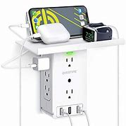 Image result for Universal Wall Charger And Outlet Shelf, 6X Outlet Extender, Surge Protector, 3X USB Port