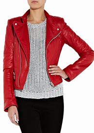 Image result for Short Red Leather Jacket