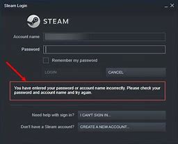 Image result for Steam Error Wrong Password or Username