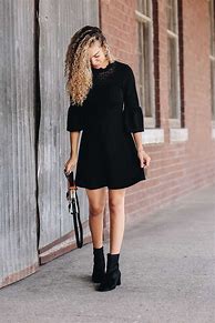 Image result for Navy Dress and Ankle Boots