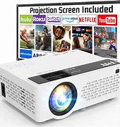 Image result for TMY Projector 7500 Lumens With 100 Inch Projector Screen, 1080P Full HD Supported Video Projector, Mini Movie Projector Compatible With TV Stick