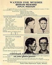 Image result for Bonnie and Clyde Wanted Poster