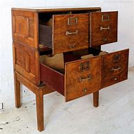 Image result for Old Wooden Stepped Filing Cabinet