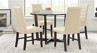 Image result for Rooms To Go Mabry Espresso 5 Pc Dining Set With Cream Chairs