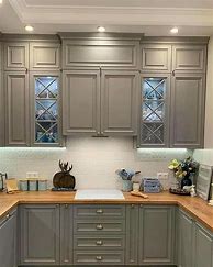 Image result for Custom Grey Kitchen Cabinets