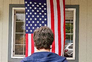 Image result for American Flag Hanging Vertically On House