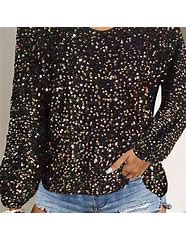 Image result for Silver Sequin Long Sleeve Top