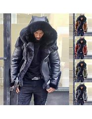 Image result for Leather Coat with Fur Collar