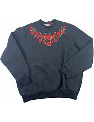 Image result for Rose Embroidered Grey Sweatshirt