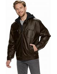 Image result for Leather Hoodies for Men