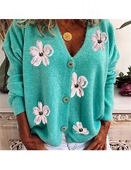 Image result for Floral Printed Cardigan Women's Sweaters