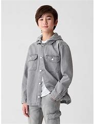 Image result for Light Fit Denim Jacket with Hoodie