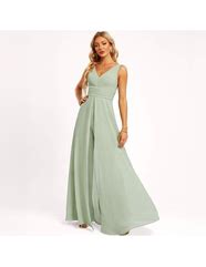 Image result for Pantsuit / Jumpsuit Mother Of The Bride Dress Wrap Included V Neck Ankle Length Chiffon Lace 3/4 Length Sleeve With Crystal Brooch 2021 Ruby US 6 / UK