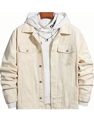 Image result for Men's Denim Hoodie Jacket