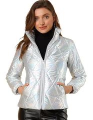 Image result for Silver Puffer Jacket