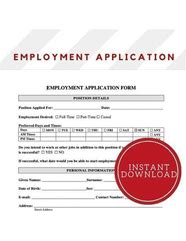 Image result for Printable Paper Job Applications